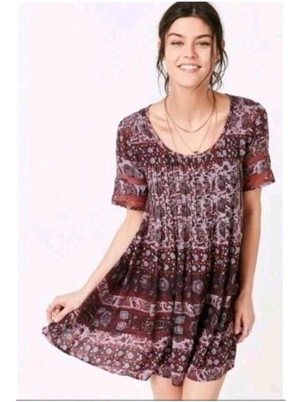 Urban Outfitters Ecote Dress Extra Small Boho Hippie Amethyst Ivory